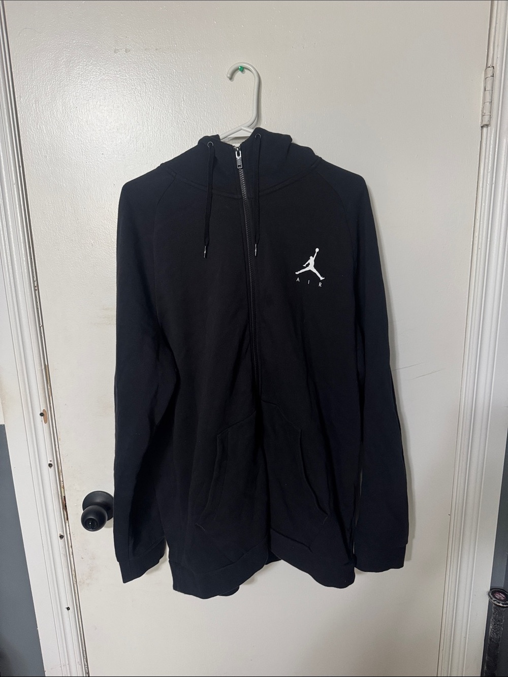 Jordan Black Zip-Up Hoodie with White Jumpman